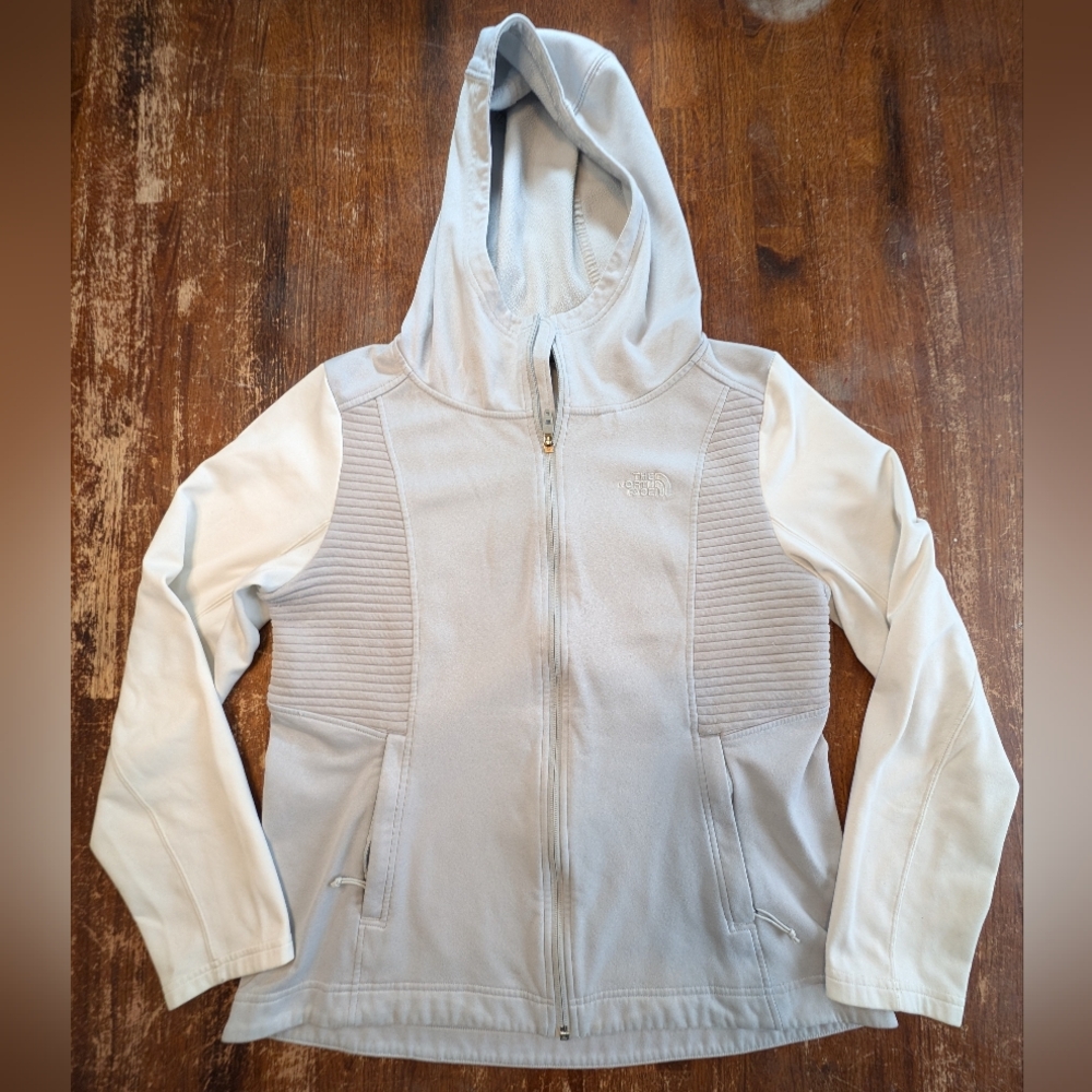 The North Face Womens Jacket Full Zip Gray White Activewear Lightweight Large